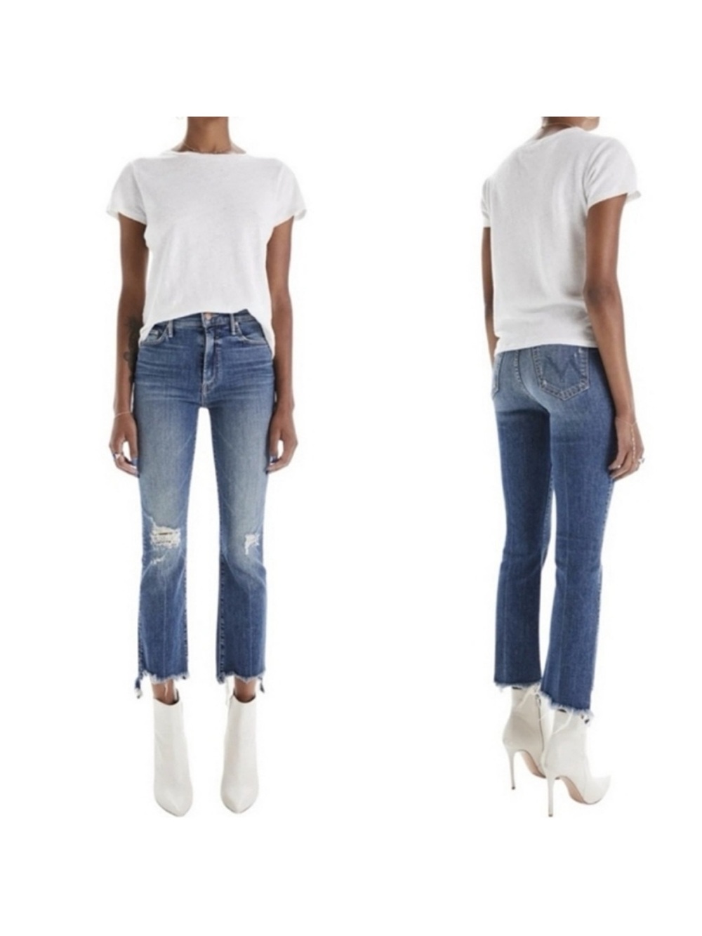 MOTHER DENIM  Revolve The Insider Crop Step Chew Jeans Dancing on Coals $248